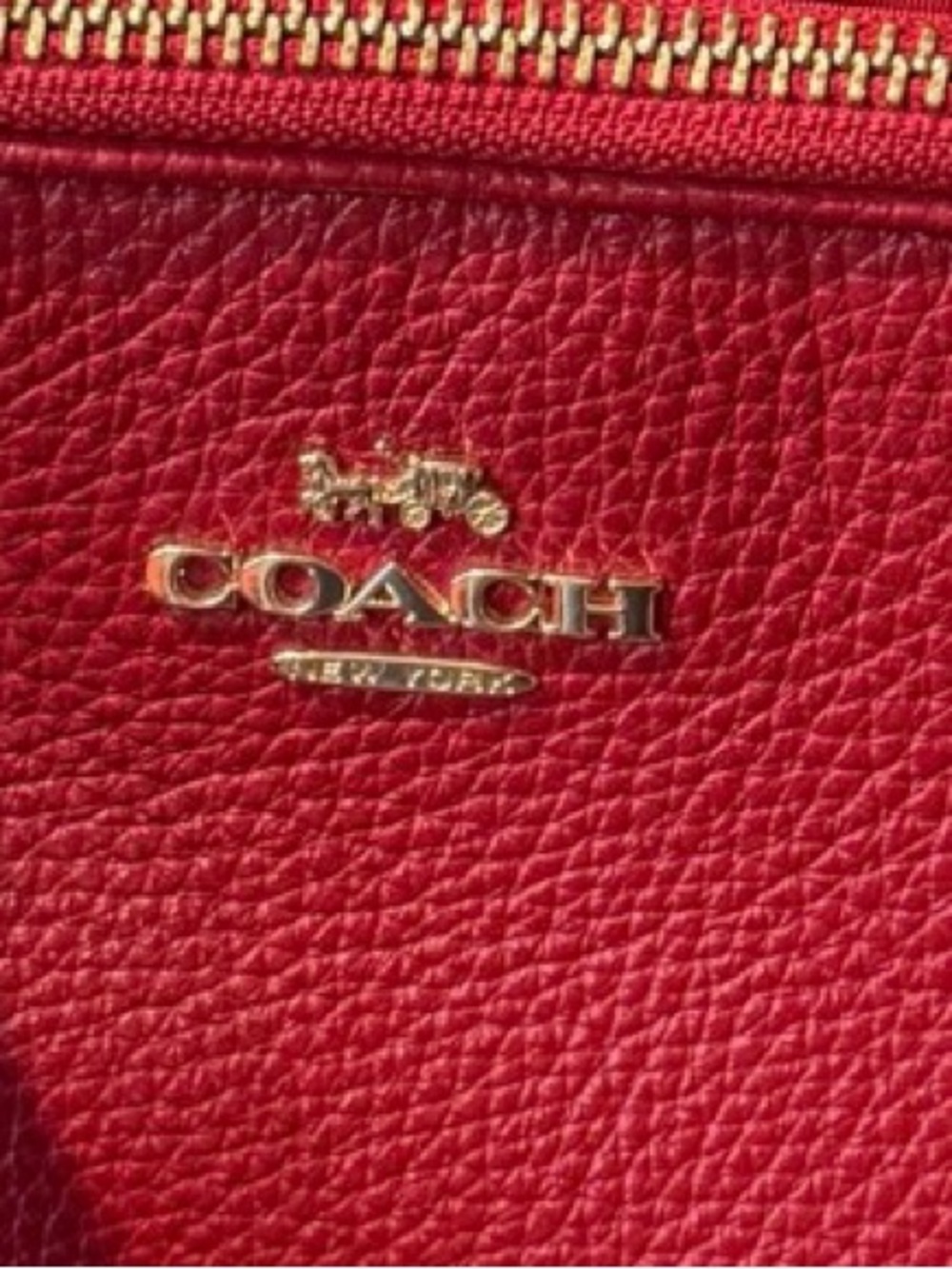 Coach Red Leather/Nylon quilted Rugged Crossbody Bag with Gold Hardware /hangtag - Picture 3 of 10